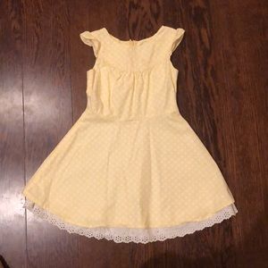 Yellow and white polka dot dress